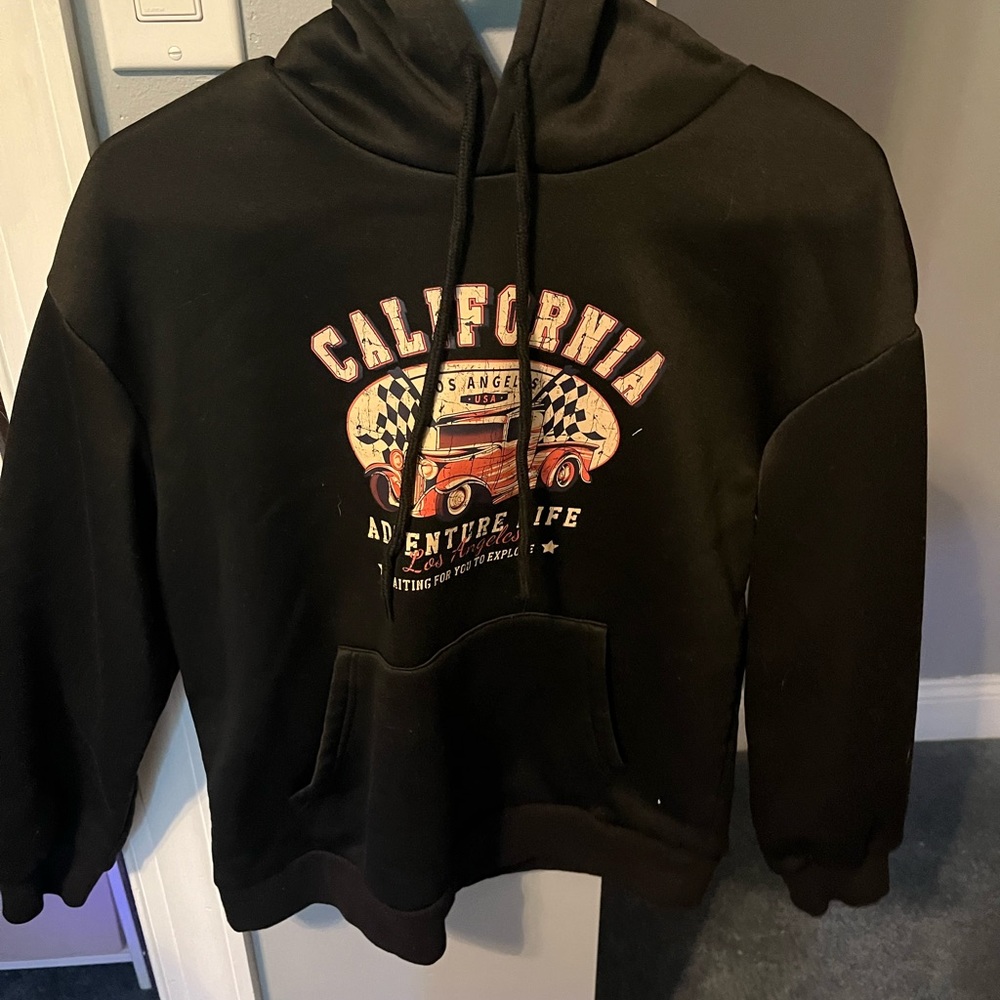 black graphic hoodie